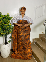 HERITAGE FLAME ADIRE BROCADE