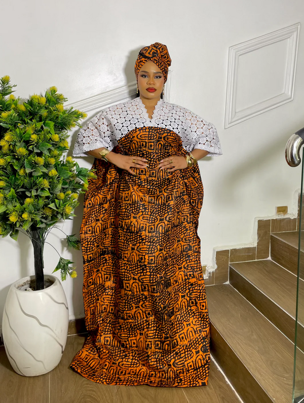 HERITAGE FLAME ADIRE BROCADE