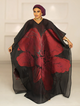 3D ORGANDI BROCADE  (BURGUNDY)