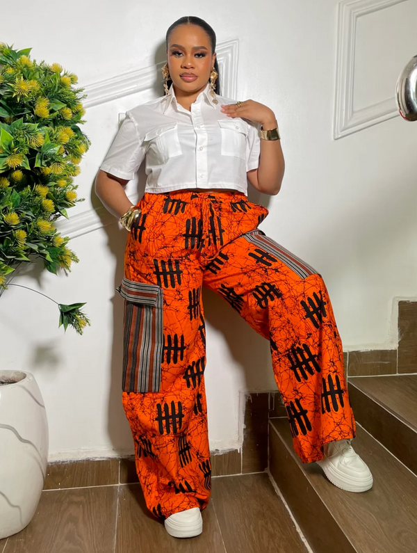 AFROFLEX CARGO PANT ( ORANGE)