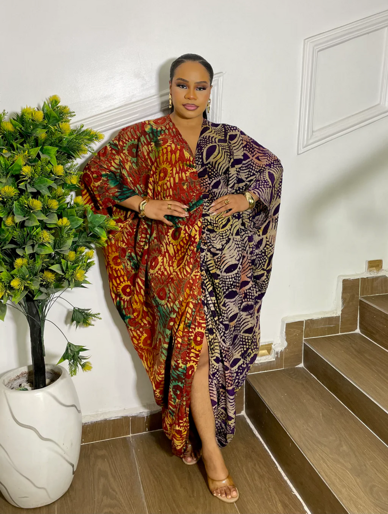 SIA  TWO TONED ADIRE CREPE BUBU (M)