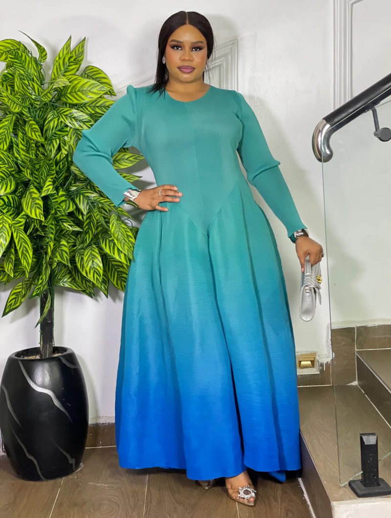 MYSTIC OMBRE DRESS (TEAL BLUE)
