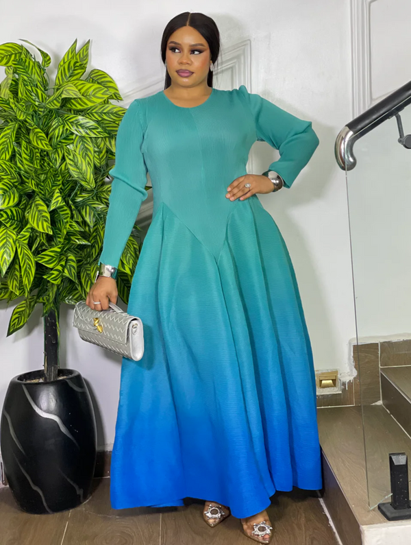 MYSTIC OMBRE DRESS (TEAL BLUE)