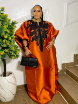 ROYAL EMBROIDERED BUBU ( BURNT ORANGE)