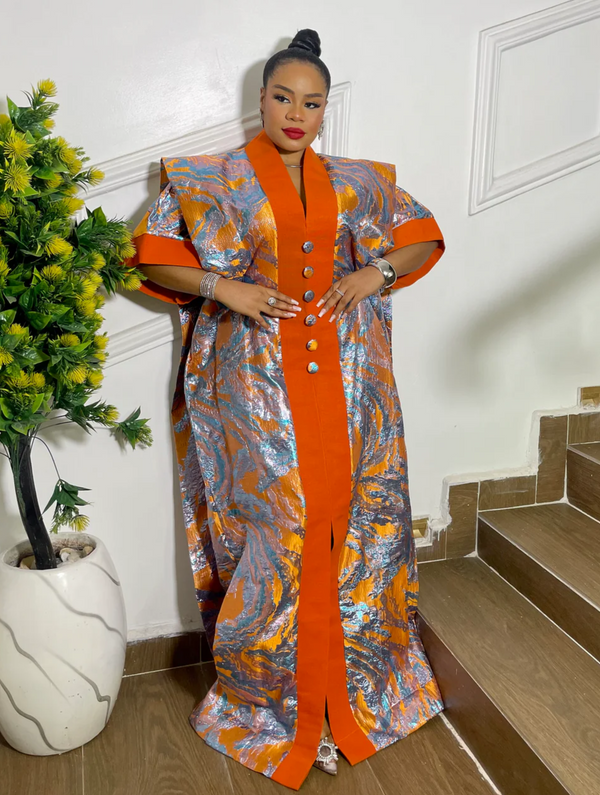 DUO LUXE BROCADE BUBU (ORANGE)