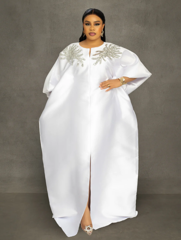 WHITE ROYALE KAFTAN (WITH SLIT)