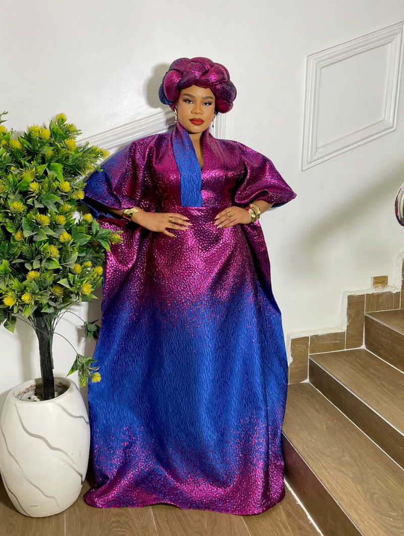 ROYAL RADIANCE TWO TONED BROCADE (MAGENTA /BLUE)