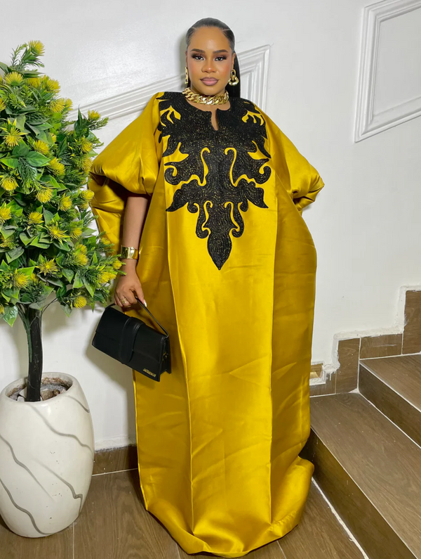 ROYAL EMBROIDERED BUBU (MUSTARD YELLOW)
