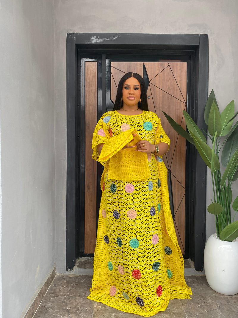 Tha Polka Dot Dream Kaftan (Yellow)