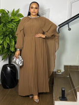ROYAL DRAPE  CAPE DRESS (NUDE)
