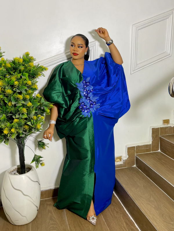 MAJESTIC BLOOM KAFTAN (GREEN/BLUE)