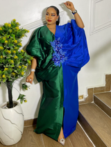MAJESTIC BLOOM KAFTAN (GREEN/BLUE)