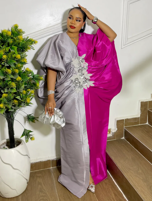 MAJESTY BLOOM KAFTAN (PINK/GREY)