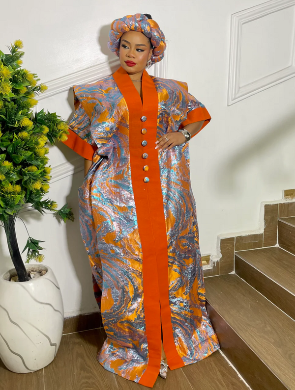 DUO LUXE BROCADE BUBU (ORANGE)