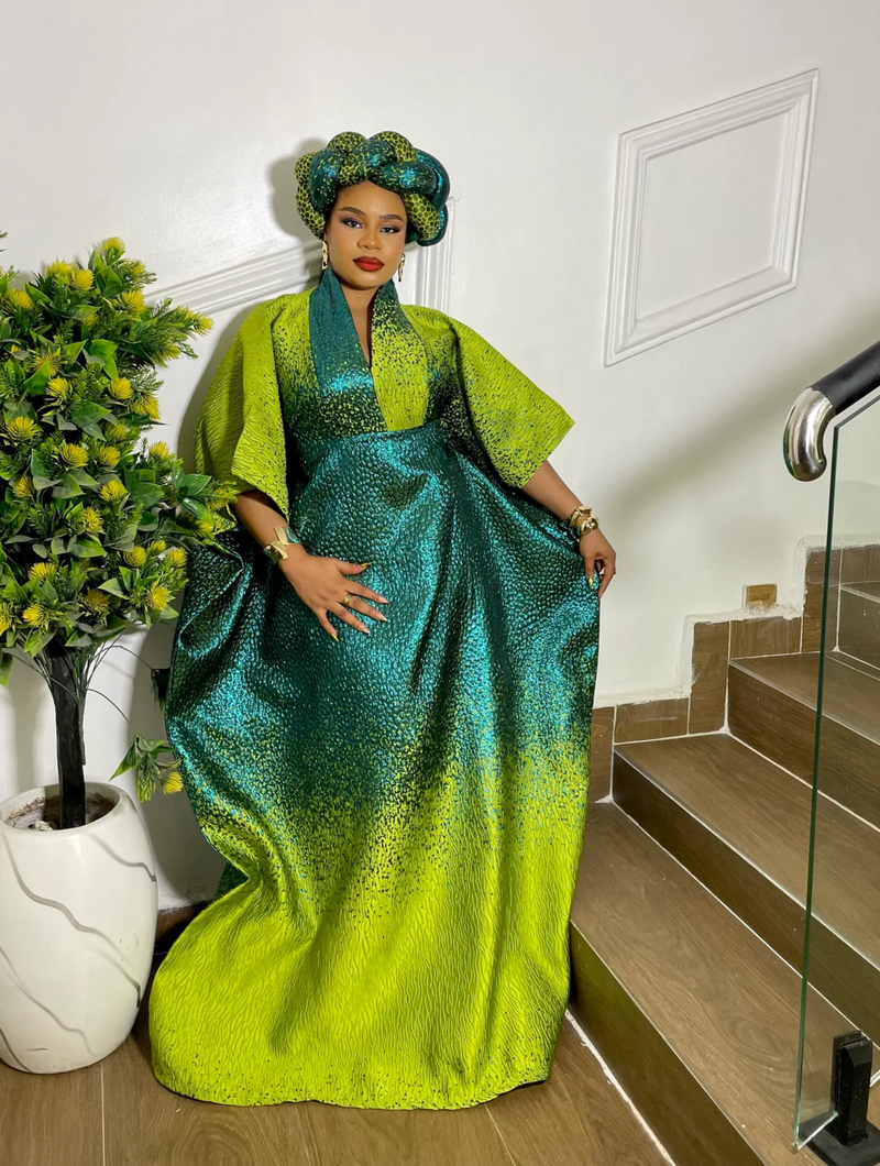 ROYAL RADIANCE TWO TONED BROCADE (OLIVE/GREEN)