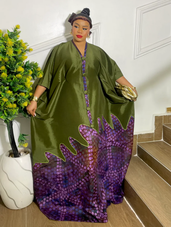 HERITAGE BLOOM KAFTAN (ARMY GREEN)