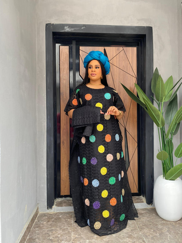 Tha Polka Dot Dream Kaftan ( Black)