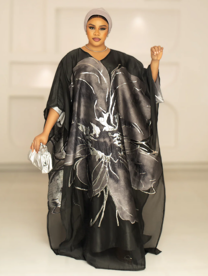 3D ORGANDI BROCADE (GREY)