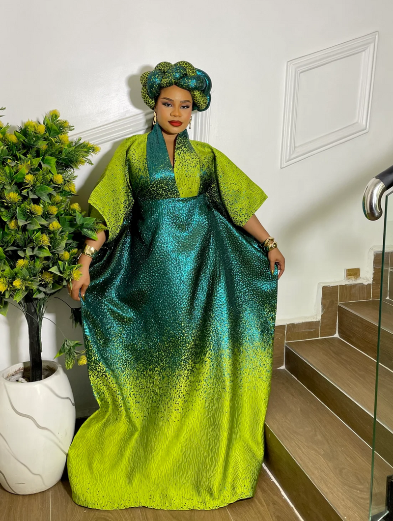 ROYAL RADIANCE TWO TONED BROCADE (OLIVE/GREEN)