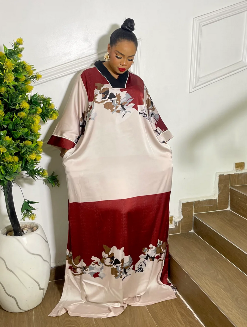 MAROON BLOSSOM KAFTAN