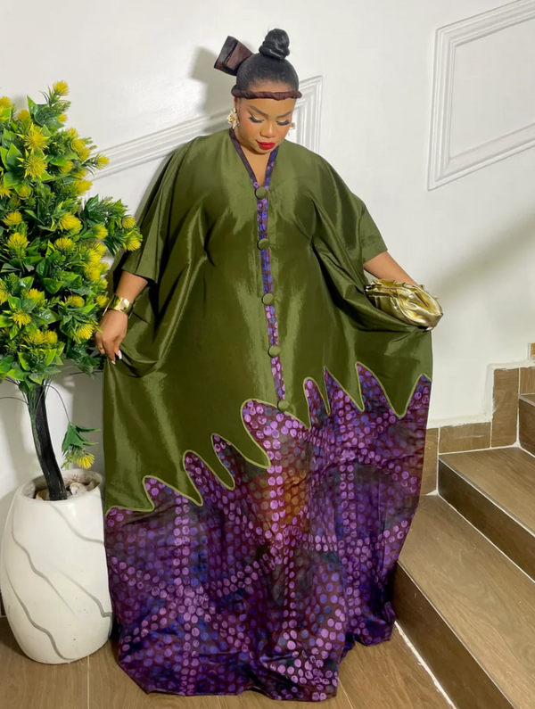 HERITAGE BLOOM KAFTAN (ARMY GREEN)