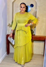 CASCADE SKIRT  SET (LEMON GREEN)