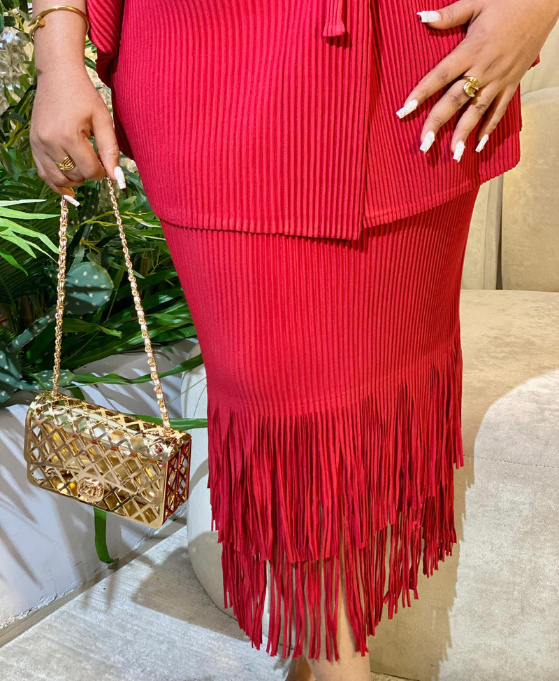 FRINGE LUXE SET (BURGUNDY)