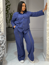 ELISE  SET (NAVY BLUE)