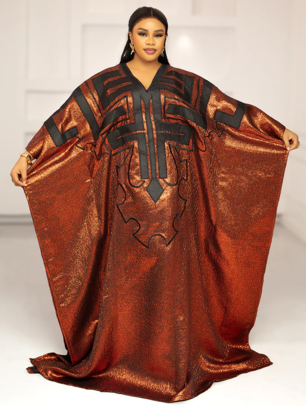 DYNASTY EMBROIDERED BROCADE ( BURNT ORANGE)