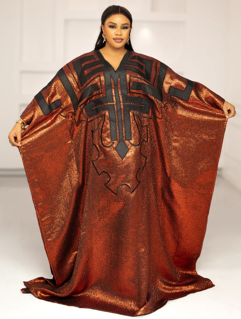 DYNASTY EMBROIDERED BROCADE ( BURNT ORANGE)