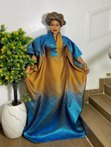 ROYAL RADIANCE TWO TONED BROCADE (TEAL/GOLD)