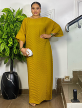 CHERVRON PLEAT DRESS