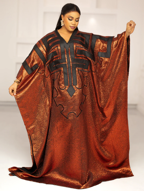 DYNASTY EMBROIDERED BROCADE ( BURNT ORANGE)