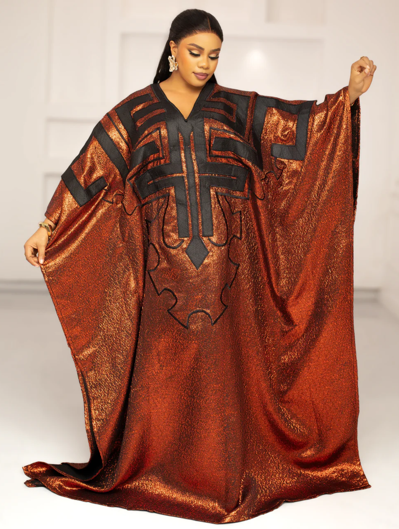 DYNASTY EMBROIDERED BROCADE ( BURNT ORANGE)