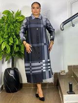 WINDSOR PLAID DRESS (GRAY/BLACK)