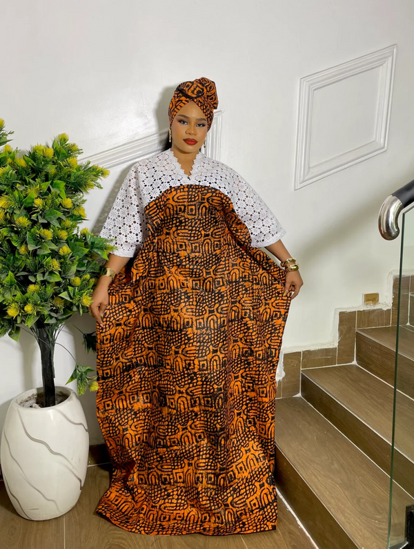 HERITAGE FLAME ADIRE BROCADE