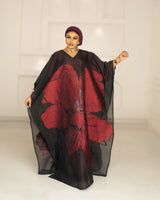 3D ORGANDI BROCADE  (BURGUNDY)