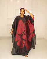 3D ORGANDI BROCADE  (BURGUNDY)