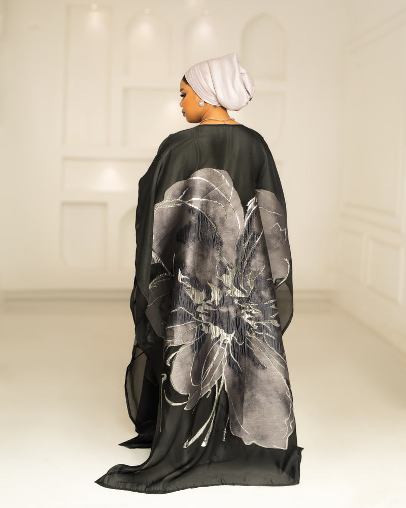 3D ORGANDI BROCADE (GREY)