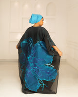 3D ORGANDI BROCADE  (TURQUOISE)