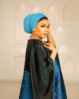3D ORGANDI BROCADE  (TURQUOISE)