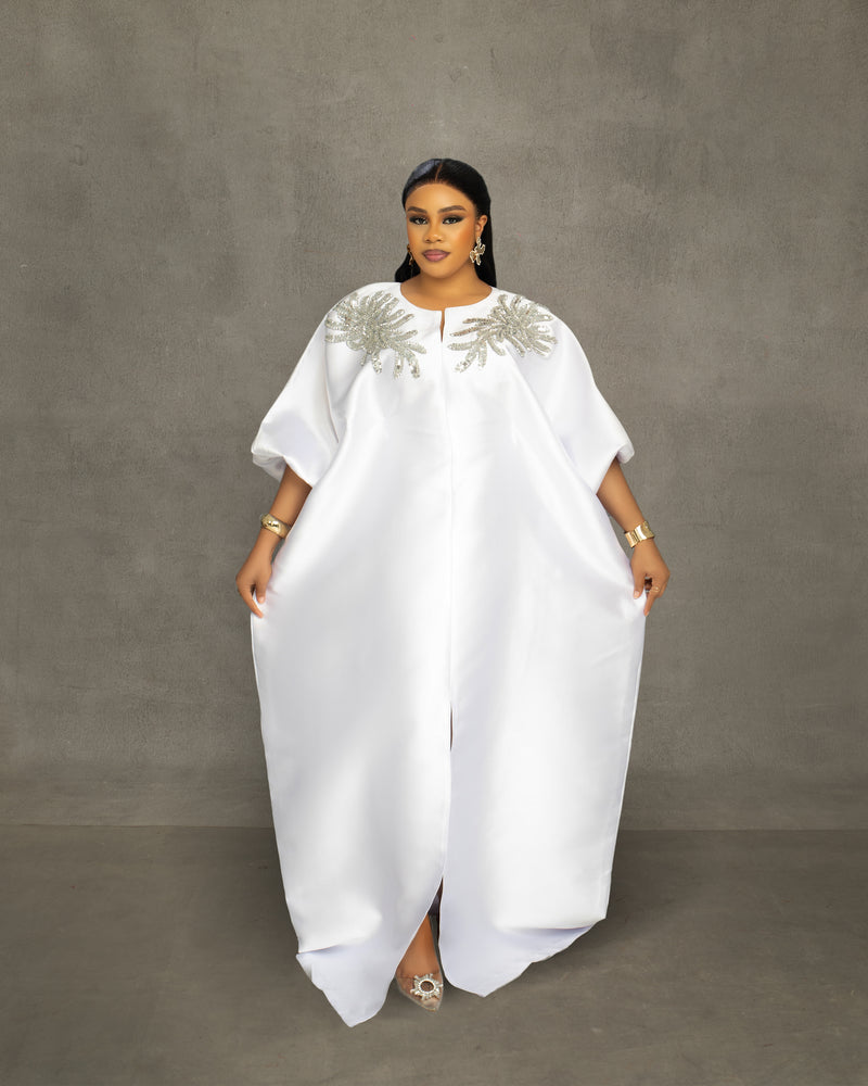 WHITE ROYALE KAFTAN (WITH SLIT)