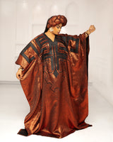 DYNASTY EMBROIDERED BROCADE ( BURNT ORANGE)