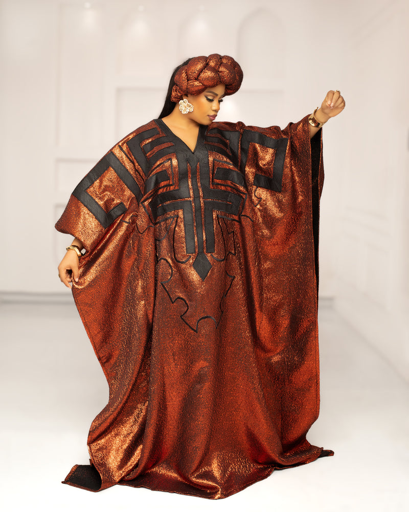 DYNASTY EMBROIDERED BROCADE ( BURNT ORANGE)