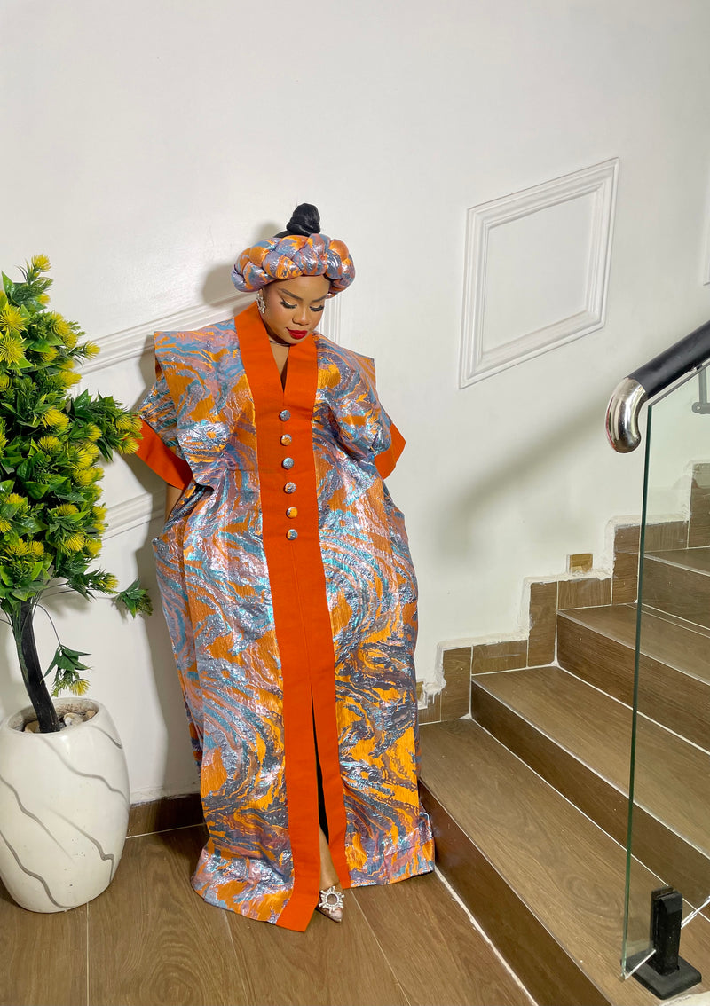 DUO LUXE BROCADE BUBU (ORANGE)