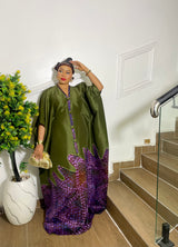 HERITAGE BLOOM KAFTAN (ARMY GREEN)