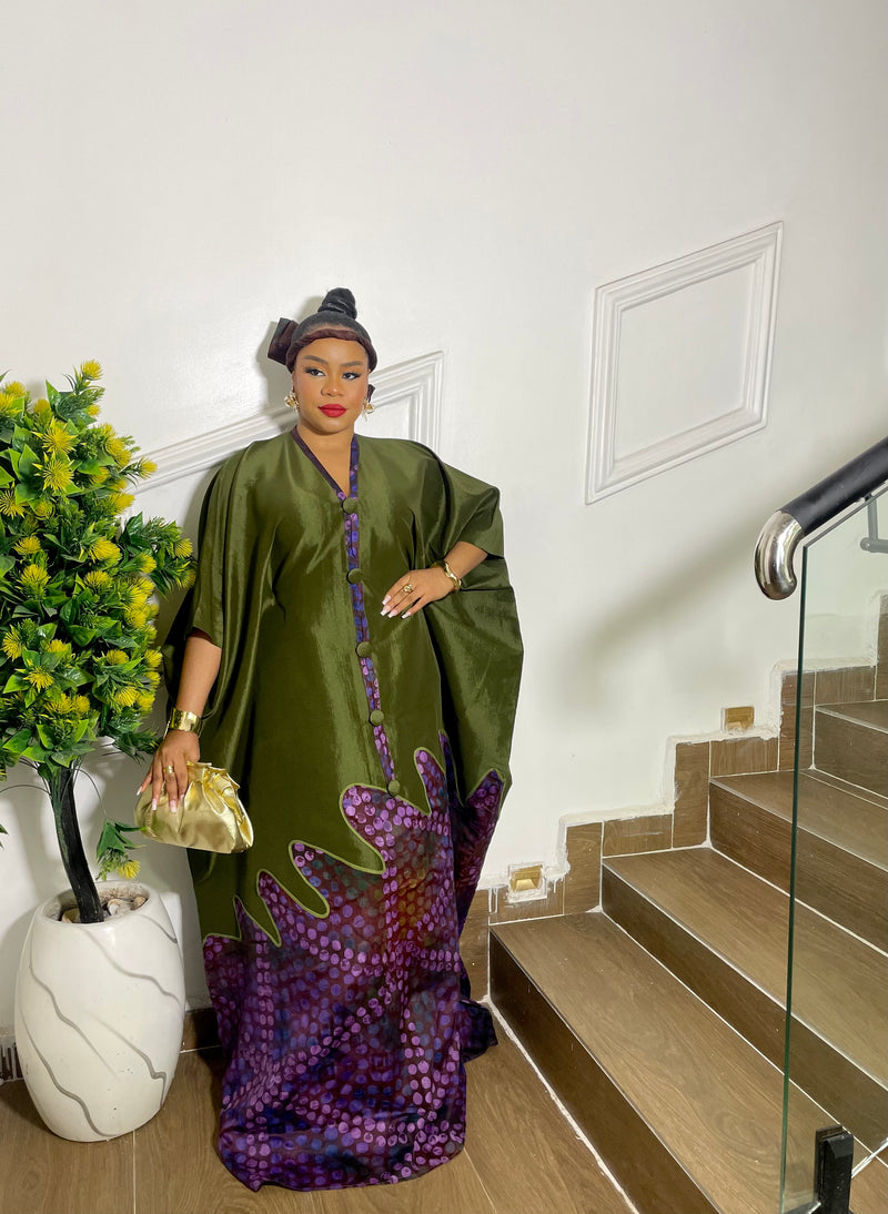HERITAGE BLOOM KAFTAN (ARMY GREEN)