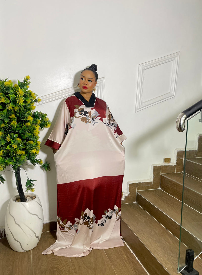 MAROON BLOSSOM KAFTAN