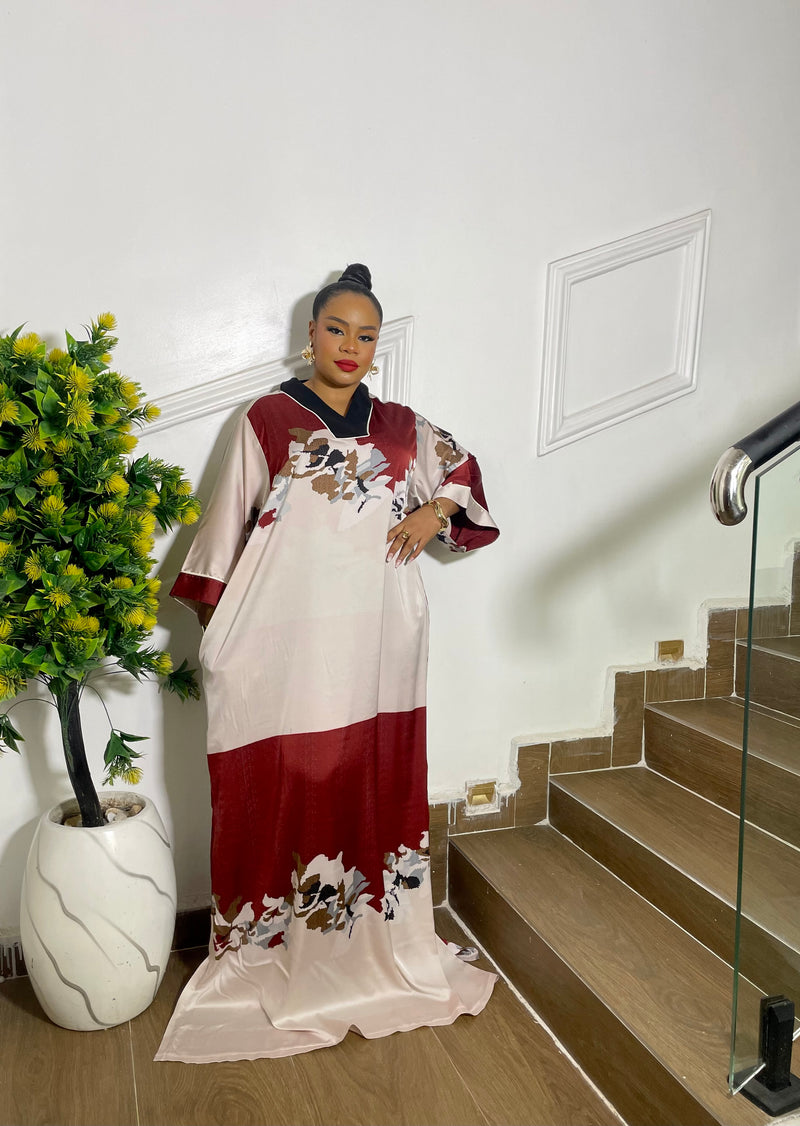 MAROON BLOSSOM KAFTAN