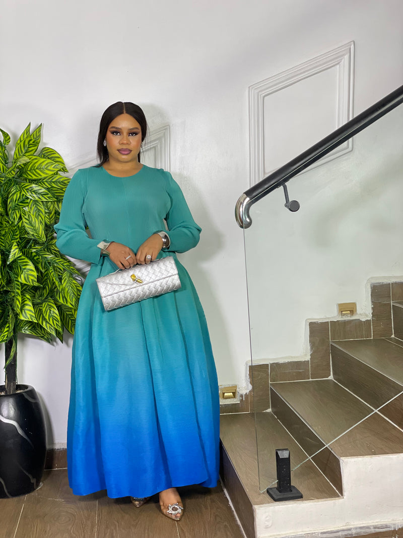 MYSTIC OMBRE DRESS (TEAL BLUE)